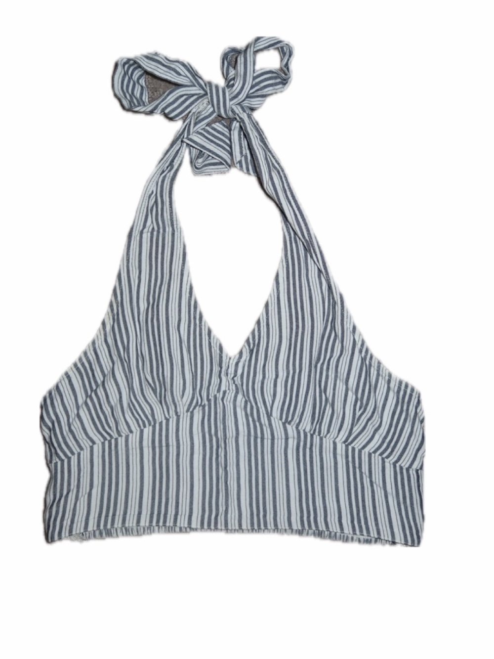 American Eagle Outfitters Blue and White Striped Halter Bandeau